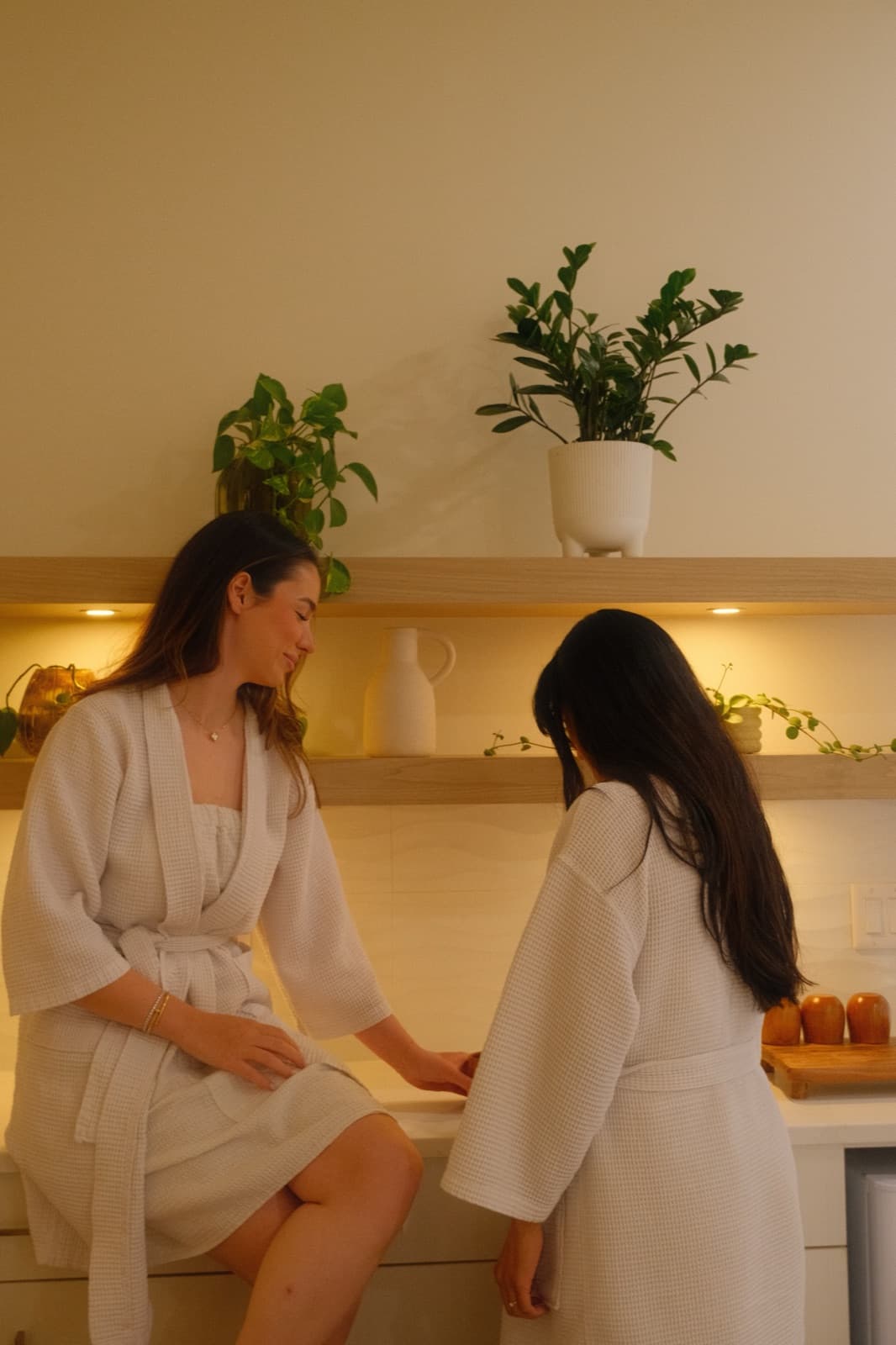 Women in spa robes at Lavish Beauty Laser Med Spa Calgary